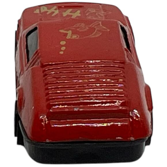 Vintage Red Fish Pattern Diecast Toy Car, Chinese Character Markings - Picture 6 of 8